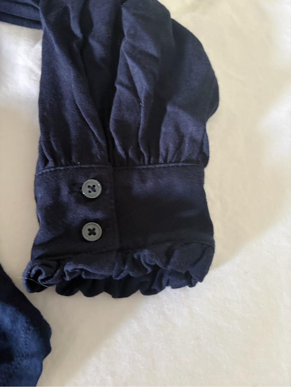 Boden Navy Ruffle-Front Blouse - Picture 3 of 4